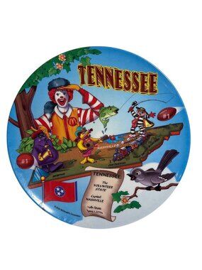 McDonalds Tennessee Collectible Plate 2002 Cartoon Design Map 10" Sun Coast